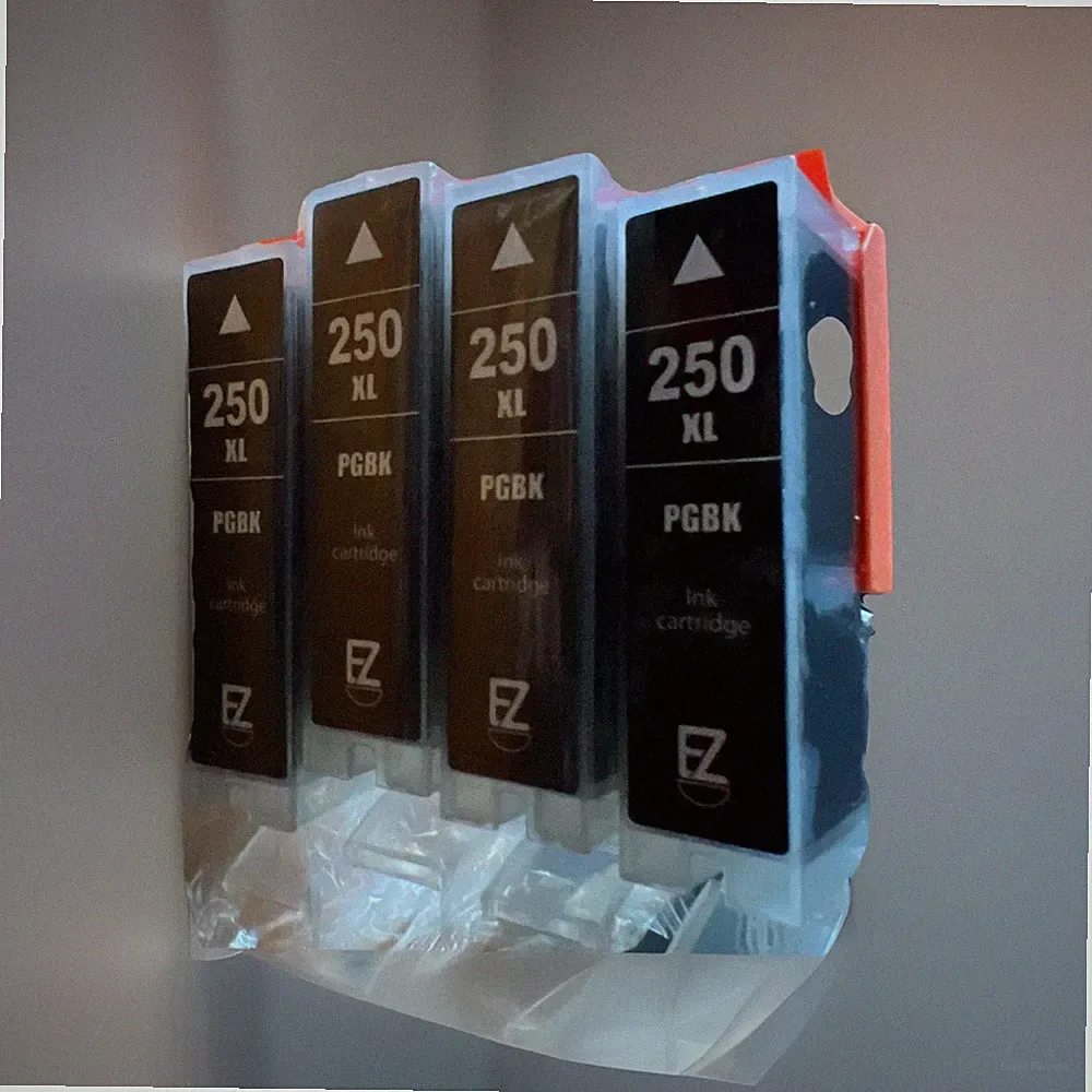 4 Black Ink Cartridge Compatible for Canon PGI-250xl. Black. New