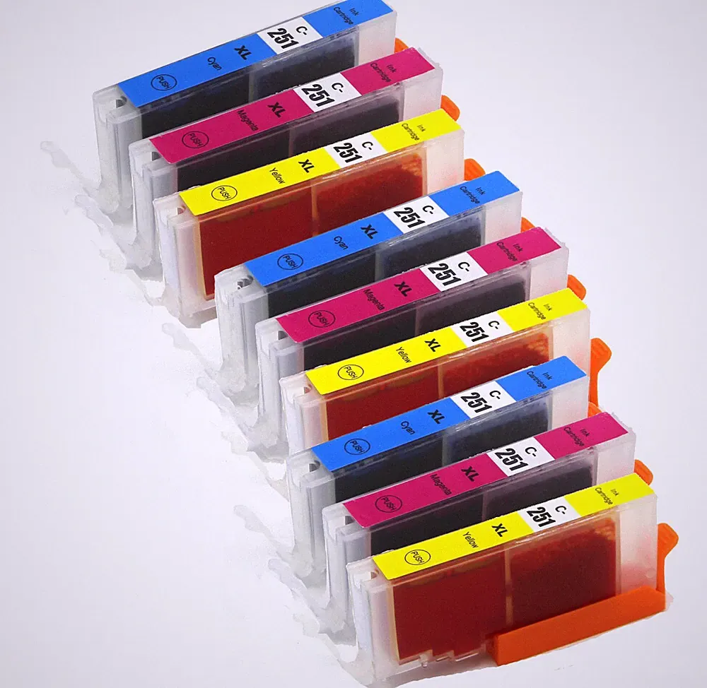 9P XL CMY Color Printer Ink for Canon PGI-250 CLI-251 MG5520 MX722 MX922 MG6420
