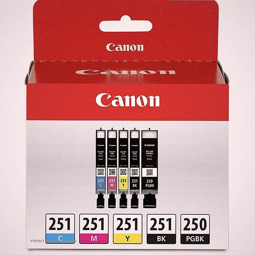 Canon Genuine PGI-250 & CLI-251 Ink Cartridges PGI 250 Black CLI 251 Inks No Box