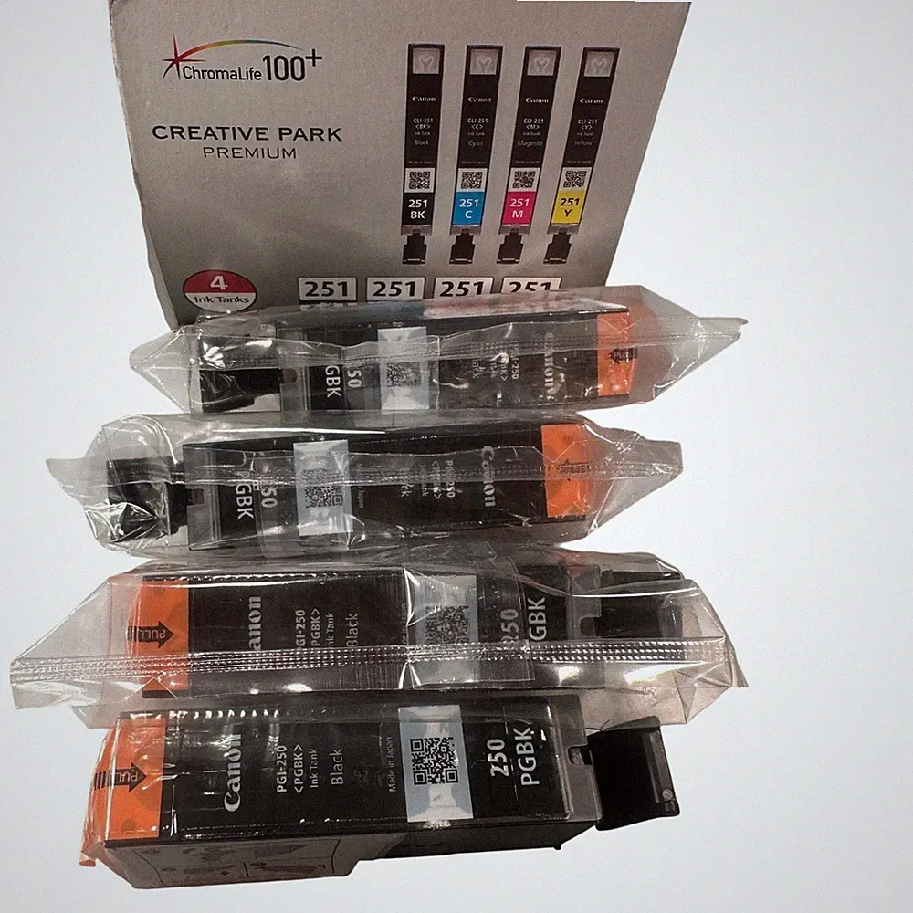 Canon PGI 250 PGBK Black Ink Tank Cartridge Pack 4 ChromaLife Creative Premium