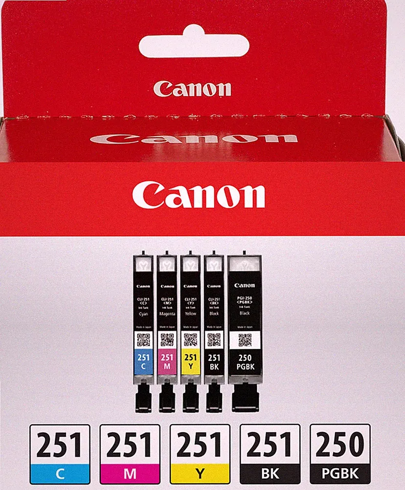 New Genuine Canon PGI-250 CLI-251 Black Color 5PK Ink Cartridges
