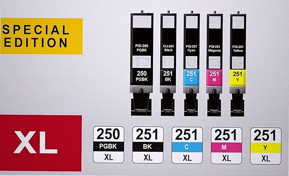 PGI-250XL CLI-251XL 5 Color Value Pack,Compatible Ink Cartridges for Canon 25...